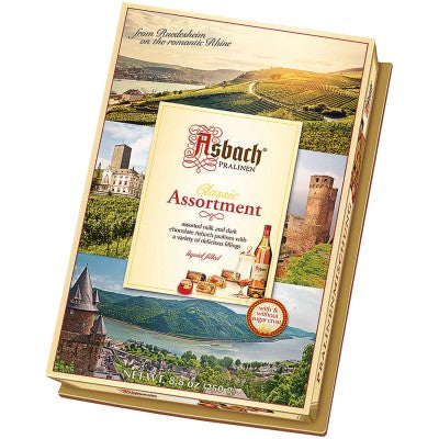 184151 Asbach Brandy Pralines Assorted Large Gift Box 8.82 oz - German Specialty Imports llc