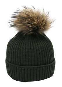 1987 Hat  Merino Wool  with fur Pom Pom - German Specialty Imports llc