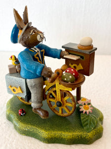 Hubrig Easter Bunny  Post Man on Bike - German Specialty Imports llc