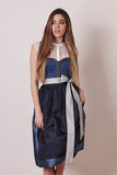 2 pc Festive Blue Krueger Stefanie  Collection  Dirndl with Beautiful Lace Apron - German Specialty Imports llc