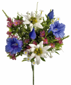 Silk Alpine Flower bouquet - German Specialty Imports llc