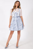 2 pc Festive Blue Krueger Frozen  602151-000 Collection  Dirndl with Beautiful Lace Apron - German Specialty Imports llc
