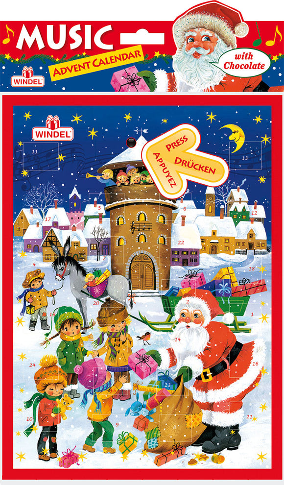 200254 Windel Musical Milk  Chocolate Advent Calendar 2.65 oz - German Specialty Imports llc