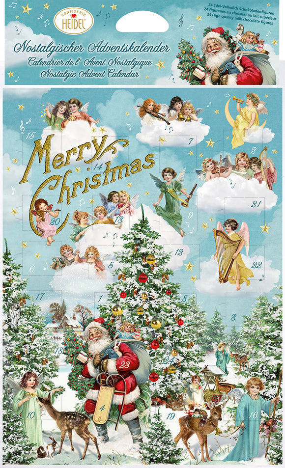 200275 Confiserie  Heidel Chocolate Filled Christmas Angels Advent Calendar 2.6 oz - German Specialty Imports llc