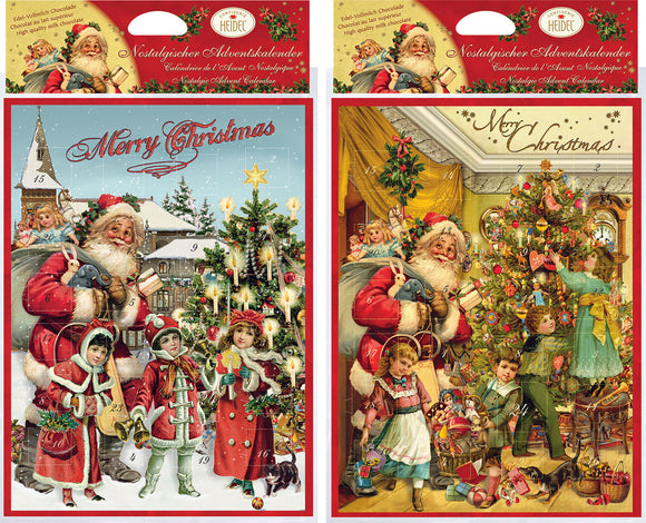 200373 Confiserie  Heidel Chocolate Filled Christmas Sant Advent Calendar 2.6 oz - German Specialty Imports llc