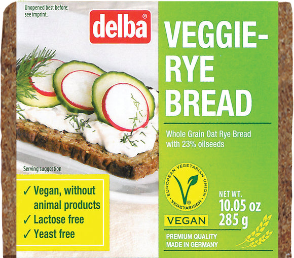 Delba Vegan Veggie   Rye Bread , Made in Germany - German Specialty Imports llc