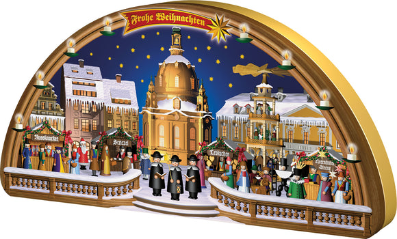 234034 Schluender Stollen Bites in Collectible Christmas Market Tin / Schwibbogen Assorted Imported Germany Holiday cake 16.9 oz - German Specialty Imports llc