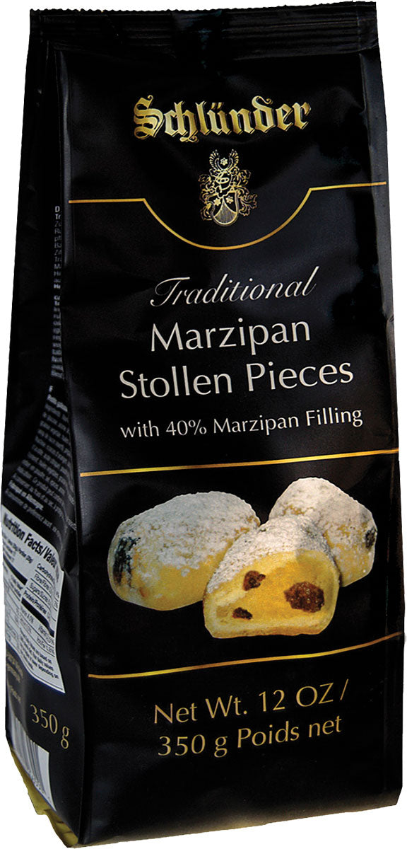 234550 Schluender  Stollen piece with Marzipan  filling 12.4 oz - German Specialty Imports llc