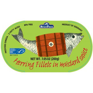 Retro  Ruegen Fisch Herring Fish  in Mustard  Sauce Tin - German Specialty Imports llc