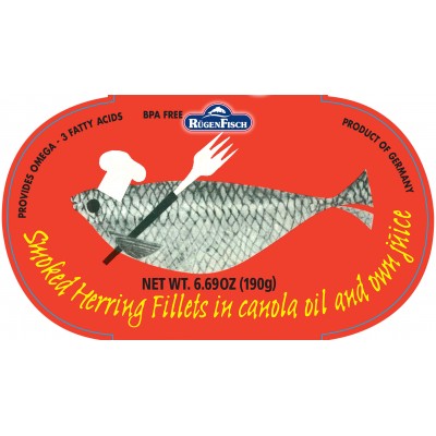 Retro  Ruegen Fisch Smoked Herring Fish  in Oil Tin - German Specialty Imports llc