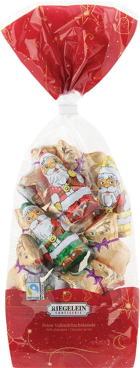 239561 Riegelein Santa &  Reindeer foiled figures in bag 5.9 oz - German Specialty Imports llc