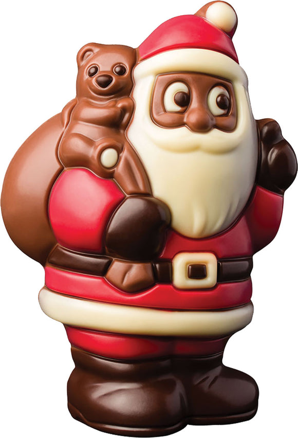 240555 Weibler Hollow Chocolate Santa with Bag and Teddy 2.64 oz - German Specialty Imports llc