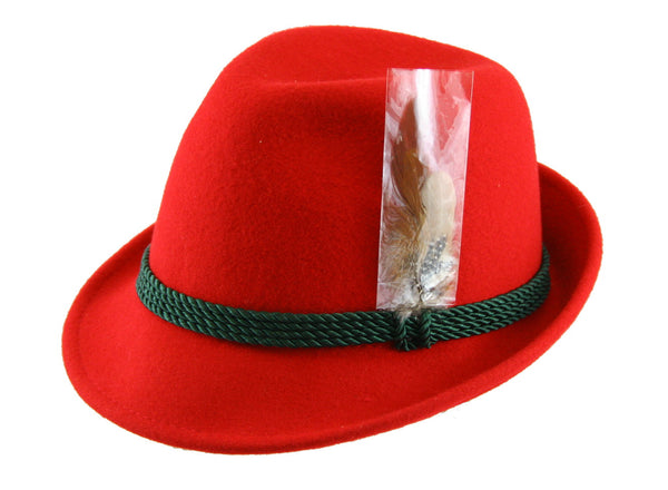 Forchheim Vintage German Handmade Woolen Fiber Fedora Hat Vintage Oktoberfest german green wool fedora hat with nice  main image 2
