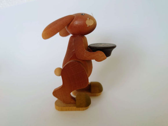 Hand Made Ore Mountain Easter Bunny with Beggar Coin Hat - German Specialty Imports llc