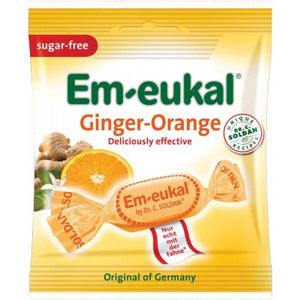 Sugar Free Dr. Soldan Em-Eukal Ginger Orange Cough Drops , Deliciously effective - German Specialty Imports llc
