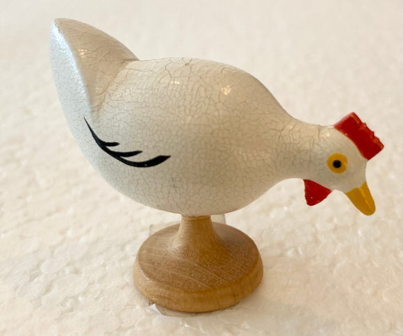 Ore Mountain Hand Made Painted Wooden White Chicken - German Specialty Imports llc