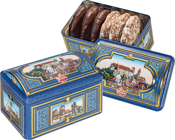 296051 Wicklein Nuernberger Elisen Gingerbread Cookies Musical  Box 25 % Nuts  10.6  oz BB 3/3/23 - German Specialty Imports llc