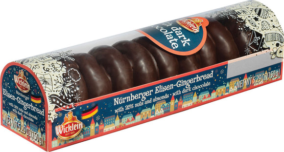 296211 Wicklein Mini Elisen Dark Chocolate Lebkuchen Gingerbread  5.29 oz - German Specialty Imports llc