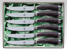 299306 German Real Stag Handle Steak Knife Set - German Specialty Imports llc