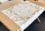 Flower Variety Scalloped-Edge Table linen 33” square centerpiece - German Specialty Imports llc