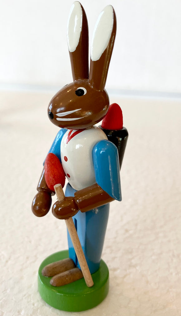 Painted Ore Mountain Hand Made Male Easter Bunny  Mini Hiker - German Specialty Imports llc