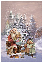 Glitter Advent card  with envelope "At Santa Claus" - German Specialty Imports llc