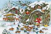 12310 Advents Calendar Card with Envelope Gnomes feeding the animals - German Specialty Imports llc
