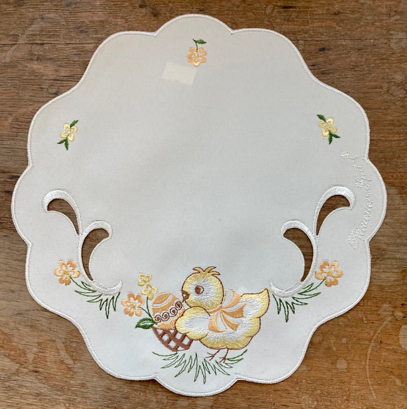 Chick Scalloped-Edge Easter Doily in different Shapes and Sizes - German Specialty Imports llc