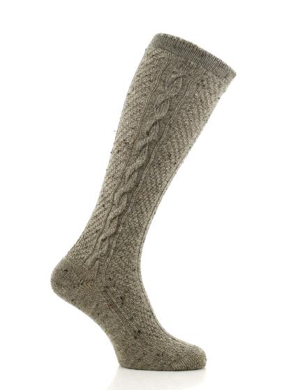 3330-2 Luise Steiner Traditional Trachten   Knee  Socks with cable melé brown - German Specialty Imports llc