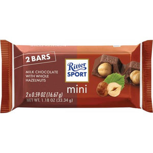 Ritter Sport Mini Milk  Chocolate Whole Hazelnuts 2pk Mini - German Specialty Imports llc