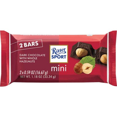 Ritter Sport Dark  Chocolate Whole Hazelnuts 2pk Mini - German Specialty Imports llc