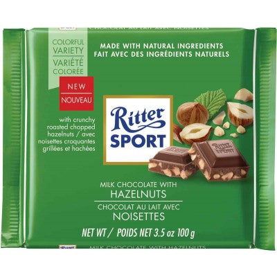502222 Ritter Sport Milk Chocolate with Chopped  Hazelnuts filling - German Specialty Imports llc