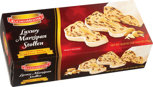 25065 Kuechenmeister 26 oz Marzipan Stollen  Box  Large - German Specialty Imports llc