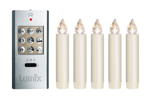 Lumix Electric Candle lights set with remote 5 pc - German Specialty Imports llc