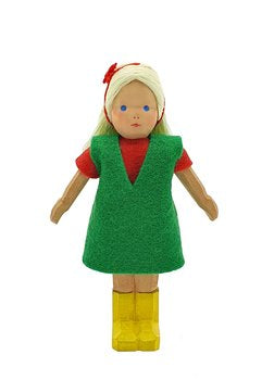 7210 Lotte Sievers Hahn Hand Carved Doll's house Doll Girl, tall , blond - German Specialty Imports llc