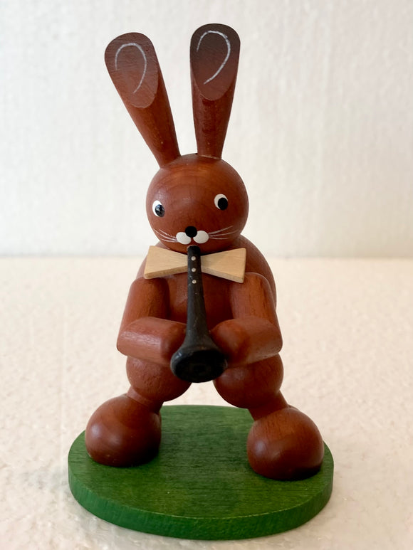 Karl Zenker Ore mountain hand made Easter Bunny Male  Natural trumpeter - German Specialty Imports llc