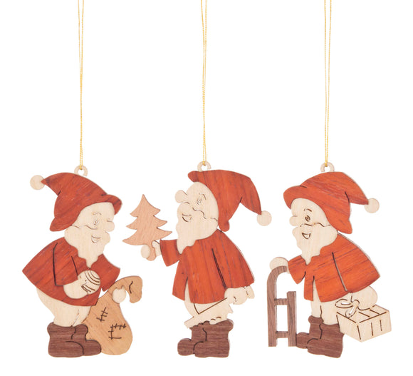 Santa Wooden Ornaments - German Specialty Imports llc