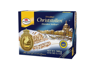 201804 Dr. Quendt Original Dresden Christmas Stollen in Gift Box 17.6 oz - German Specialty Imports llc