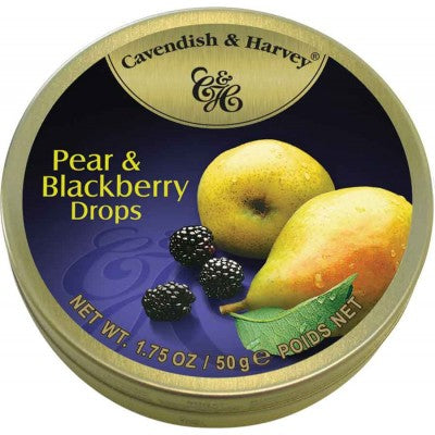 Mini Cavendish & Harvey Pear & Blackberry Drops Hard Candy Tin - German Specialty Imports llc