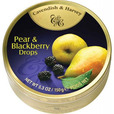 Cavendish & Harvey Pear And Blackberry Fruit Drops Hard Candy Tin - German Specialty Imports llc