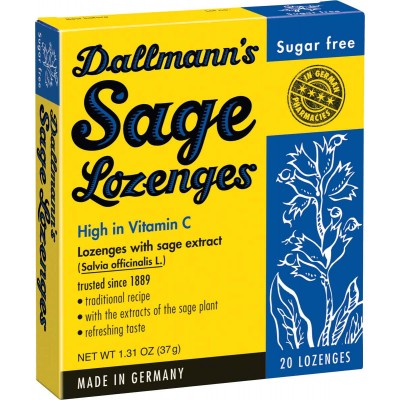 Dallmann's Sugarfree  Lozenges with Sage Extract BB 020323 and 11.14.22 - German Specialty Imports llc