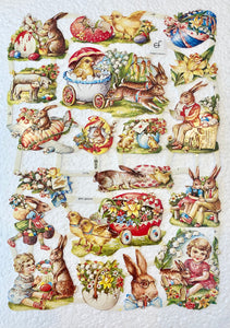 7174 Easter Bunny Die Cut Scrap Pictures Glanzbilder Poesie Album Bilder - German Specialty Imports llc