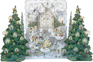 11204 Adventskalender "Vor dem Himmelstor In front of the Gate to Heaven  with Glitter - German Specialty Imports llc
