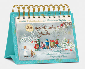 15568 Tisch-Adventskalender "24 nostalgische Grüße"- Table advent calendar "24 nostalgic greetings" - German Specialty Imports llc