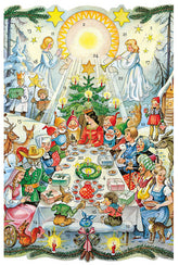Advents Calendar Card with Envelope Gnomes with Fairytales - German Specialty Imports llc