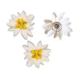 Hair Curlies Edelweiss Fabric Flowers Set of 3 (cream-white) - German Specialty Imports llc
