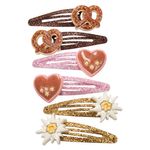 Hair clips Set of 6 gingerbread heart, edelweiss and pretzel - German Specialty Imports llc