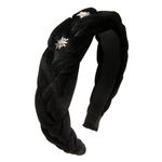 Velvet headband braided look & rhinestone-edelweiss (black - German Specialty Imports llc