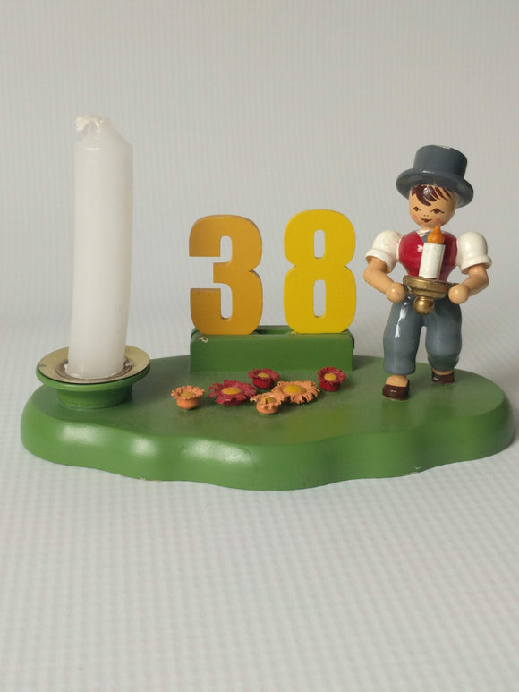 Wooden Birthday Boy Candle Holder - German Specialty Imports llc