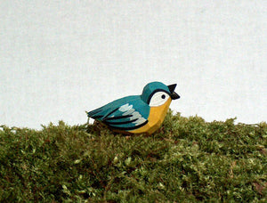 Lotte Sievers Hahn  Hand Carved  Bird Blaumeise Blue Tit - German Specialty Imports llc
